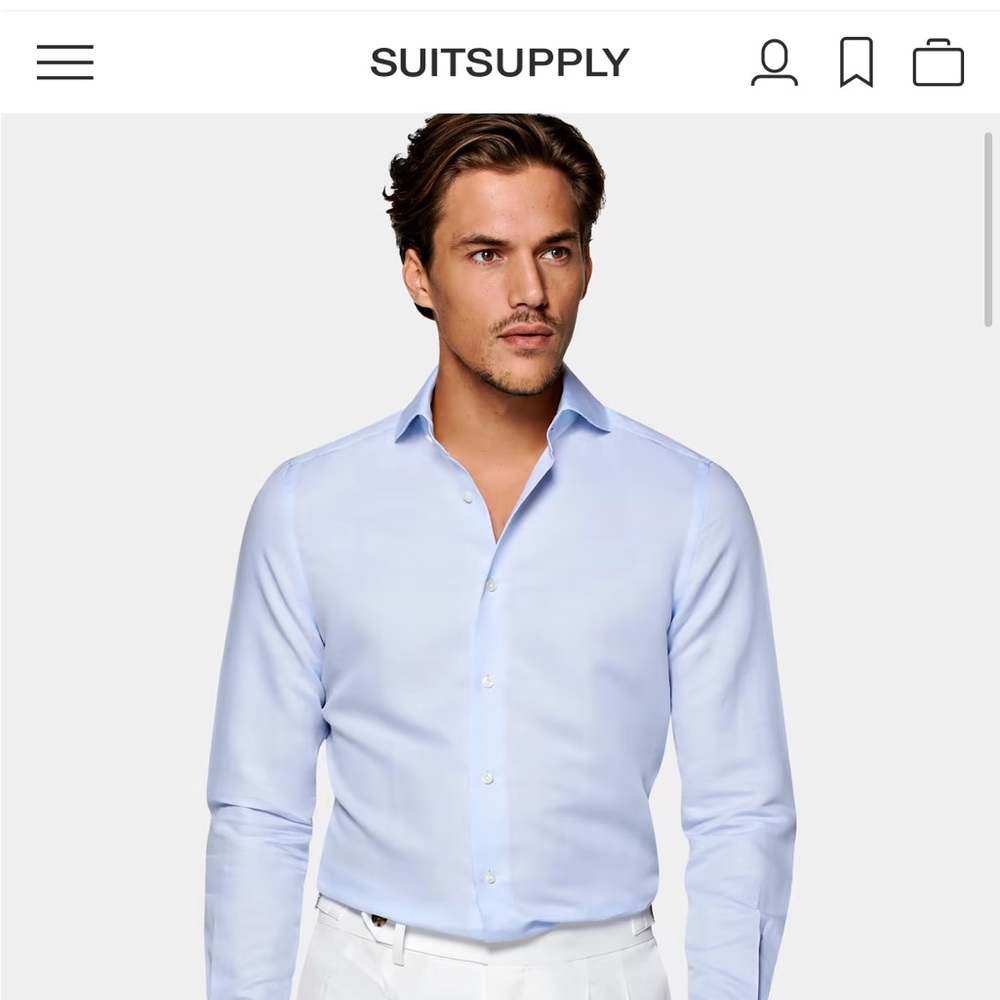 light blue twill extra slim fit shirt